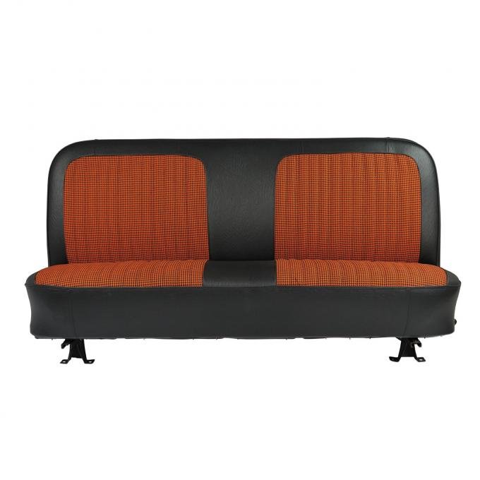PUI Interiors 1971-1972 Chevrolet Truck Black/Orange Houndstooth Front Bench Seat Cover 71TSD1026B
