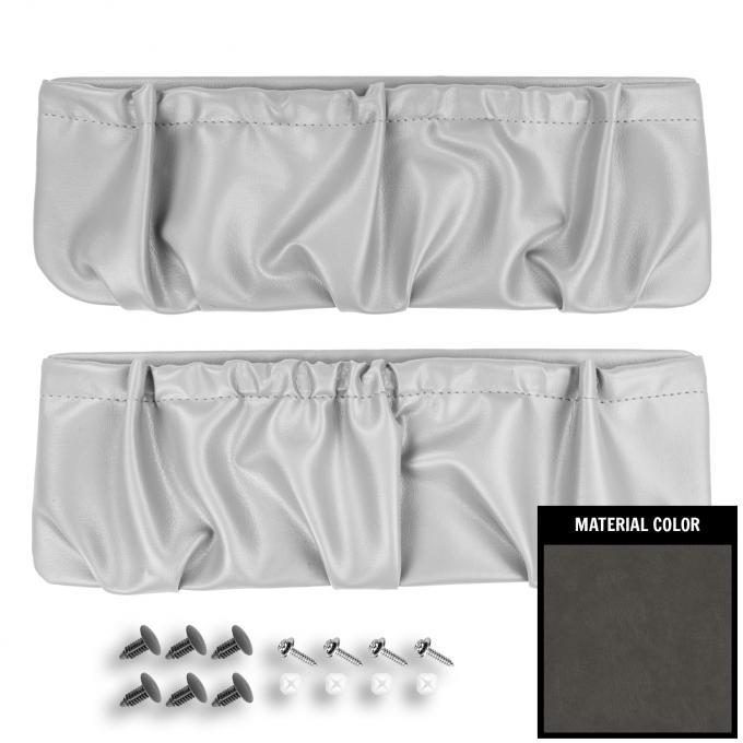 PUI Interiors 1973-1976 GM Truck/Blazer/Jimmy/Suburban Gray Vinyl Door Panel Map Pockets 73TDMP02