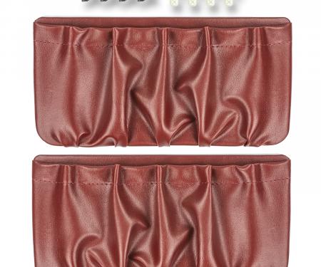 PUI Interiors 1977-1979 GM Truck/Blazer/Jimmy/Suburban Red Vinyl Door Panel Map Pockets 77TDMP38