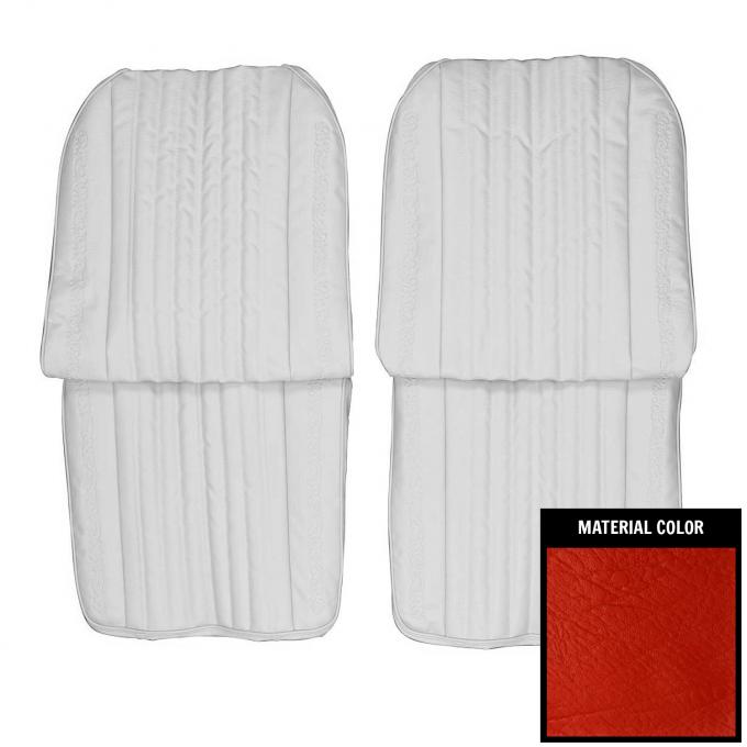 PUI Interiors 1971-1972 Chevrolet Blazer Bright Red Plastic Backed Utility Bucket Seat Covers 71TSB32U