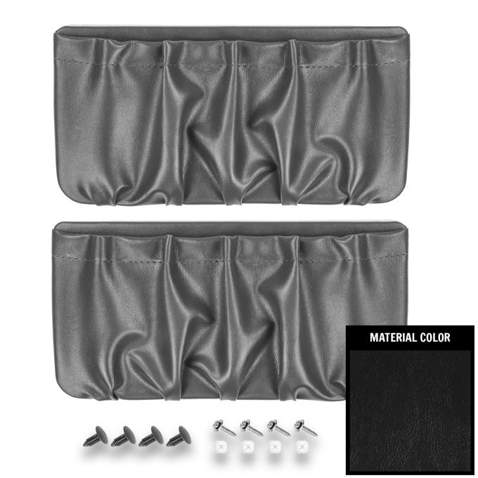 PUI Interiors 1977-1979 GM Truck/Blazer/Jimmy/Suburban Black Vinyl Door Panel Map Pockets 77TDMP70