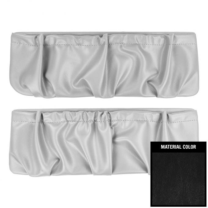 PUI Interiors 1973-1976 GM Truck/Blazer/Jimmy/Suburban Black Vinyl Door Panel Map Pockets 73TDMP70