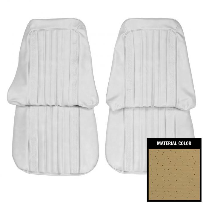 PUI Interiors 1971-1972 Chevrolet Sandalwood Vinyl Open Backed Front Bucket Seat Covers 71TS41U
