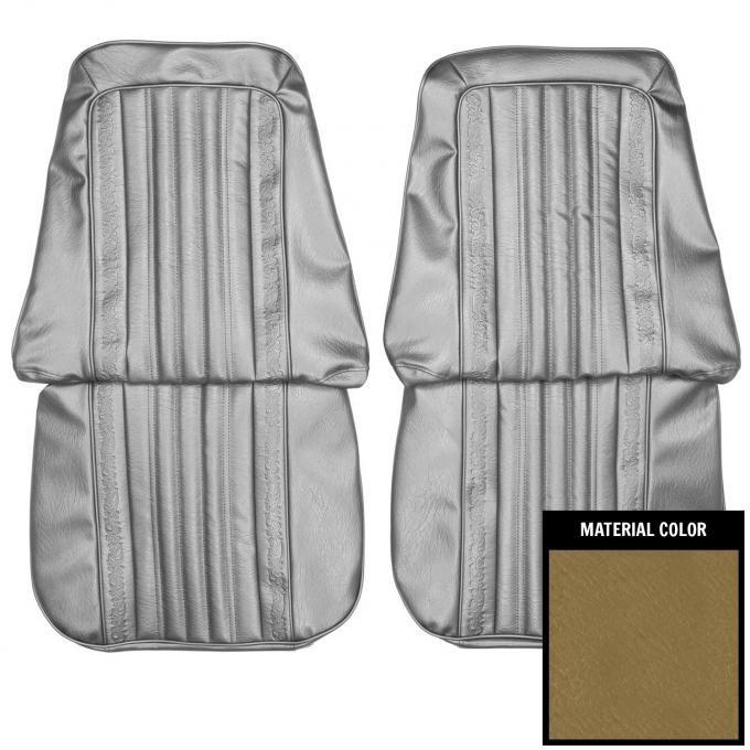 PUI Interiors 1971-1972 Chevrolet Light Saddle Vinyl Open Backed Front Bucket Seat Covers 71TS35U