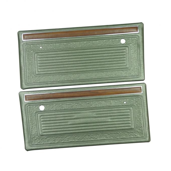 PUI Interiors 1970-1971 Chevrolet Truck Pre Assembled Dark Metallic Green Front Door Panels 70TD24P