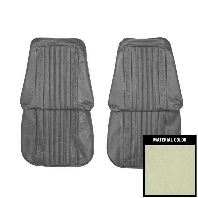 PUI Interiors 1971-1972 Chevrolet Off White Vinyl Open Backed Front Bucket Seat Covers 71TS40U