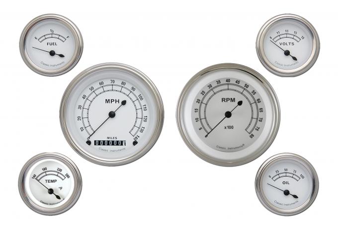 Classic Instruments Classic White 6 Gauge Set CW01SLF