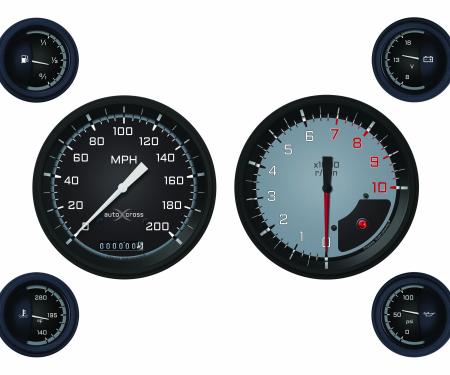 Classic Instruments Auto Cross Gray 6 Gauge Set AX51GBLF