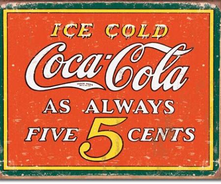 Tin Sign, COKE - Always 5 Cents
