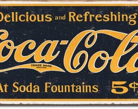 Tin Sign, COKE - 1910 Logo Weathered