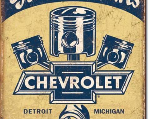 Tin Sign, Chevy Parts - Pistons