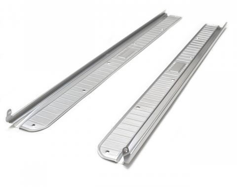 Dynacorn Pair Chrome Door Sill Scuff Plates With GMC Logo – For 1960-1966 GMC Pickup Truck