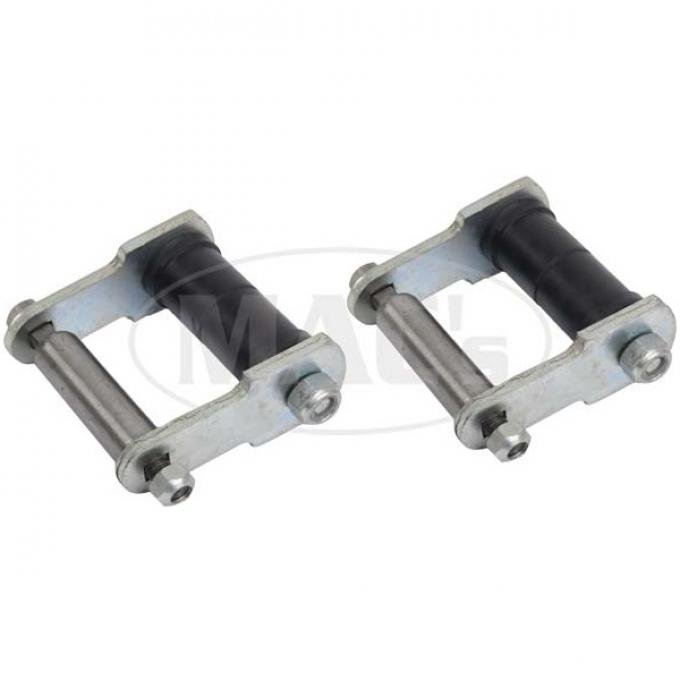 Rear Spring Shackle Kit - With Rubber Bushings - Ford Passenger