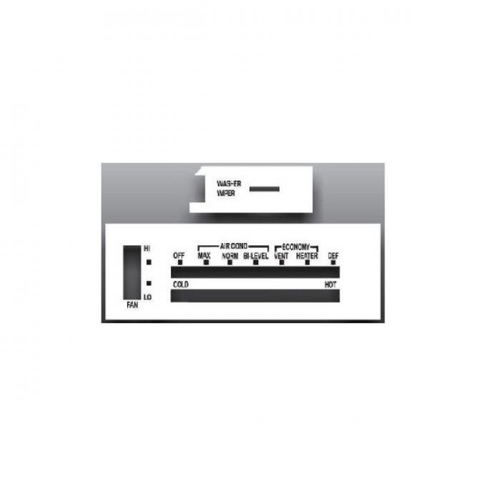 Chevrolet® Suburban,White Face Heater Control Overlay,HVAC,1973..1979