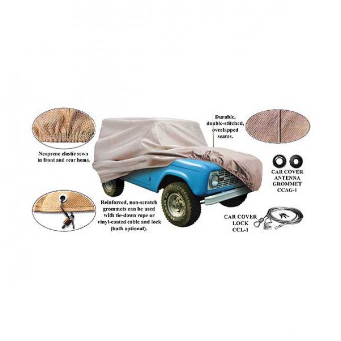 Bronco Cover - Tan Flannel - Without Optional Rear-Mounted Spare Tire