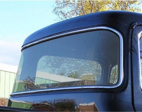 Rear glass, big back curved glass laminated - 1956 Ford Truck, F-series - Light grey, light smoke