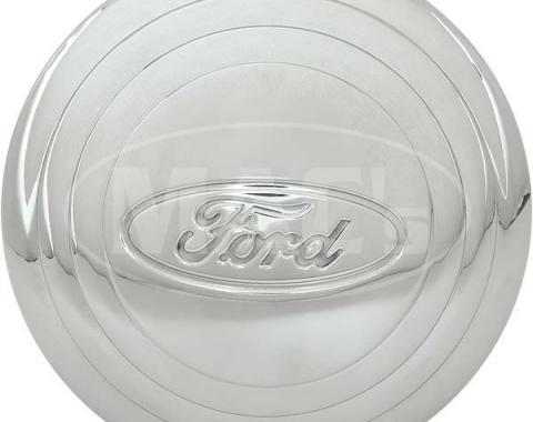 Hub Cap - Ford Embossed - Stainless Steel - 5-3/4 - 4 Cylinder Model B Ford Passenger