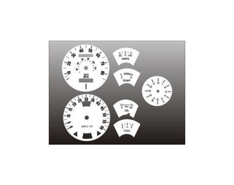 Ford Ranchero White Face Gauge Overlay, 80 MPH, 1977-1979