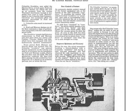 Columbia Rear Axle Pamphlet - 4 Pages - Ford & Mercury