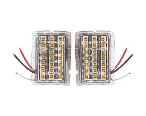 Parking Light Lens Led Inserts - Clear Lens - 21 Amber LEDS- 12 Volt - Ford Passenger