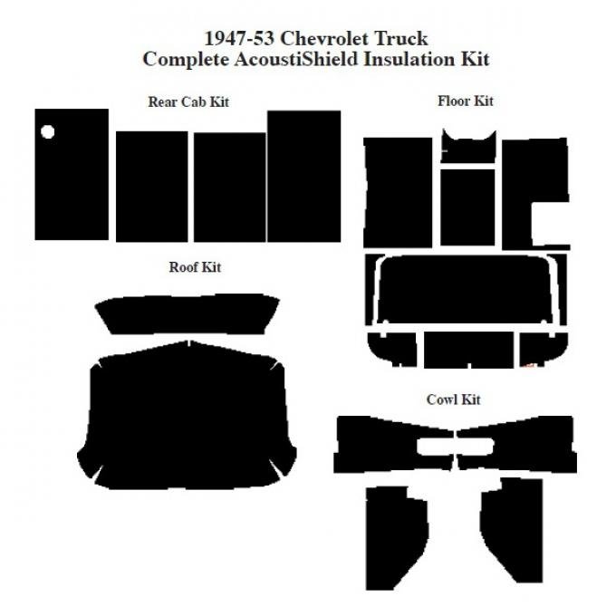 Chevy & GMC Pick-Up Insulation, Quiet Ride, Complete Kit, 1947-1953