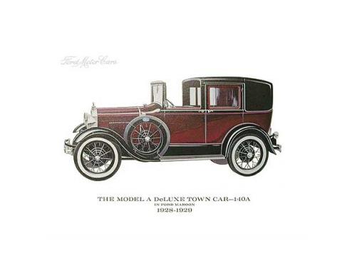 Model A Print - 28-29 Ford Deluxe Town Sedan (140A) - 11 x 14 - Unframed