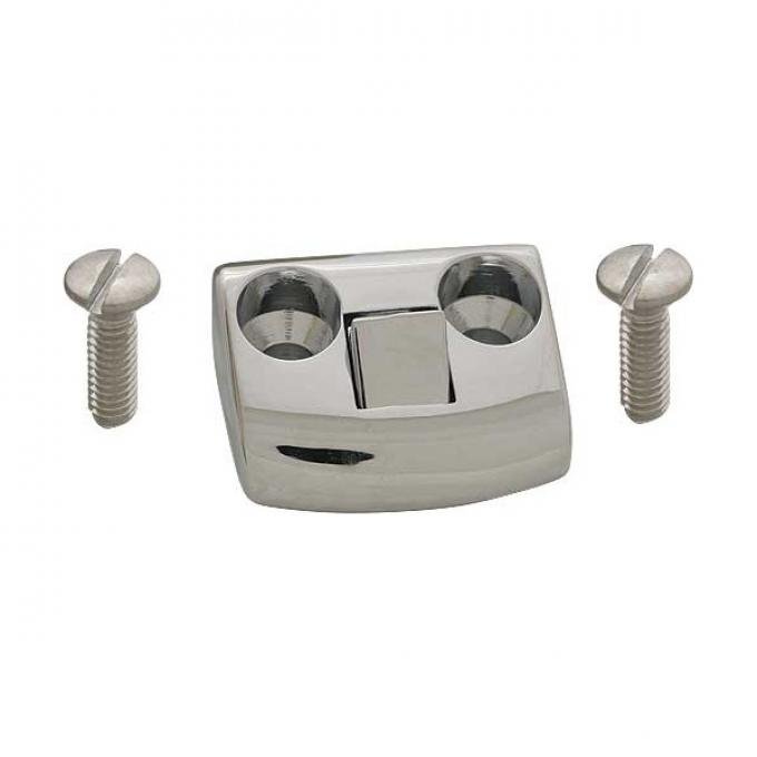 Door Striker Plate - Die Cast Zinc - Chrome Plated - Without Pad - Ford Closed Car