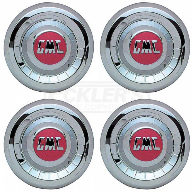 Hub Caps GMC Chrome, Red Details, Set of 4 1955-1959