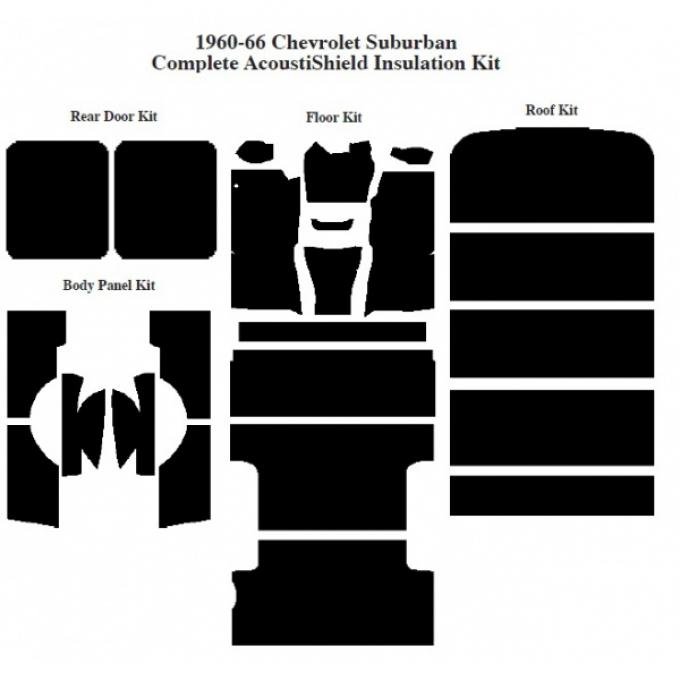Chevy Insulation, QuietRide, AcoustiShield, Complete Kit, Suburban, 1960-1966