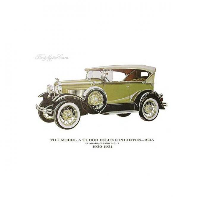 Model A Print - 30-31 Ford Deluxe Tudor Phaeton (180A) - 11X 14 - Unframed