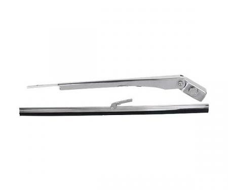Windshield Wiper Arm & Blade - Universal Adjustable - Stainless Steel - 11 Long Blade - Use With Electric Wiper Motors - Ford