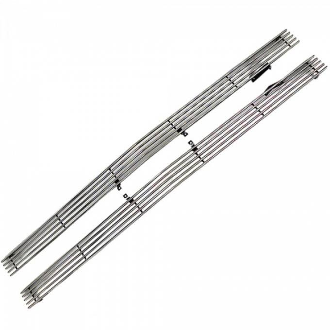 Chevy Truck Grille, Billet Aluminum, Polished, Full Length Inserts, 1967-1968