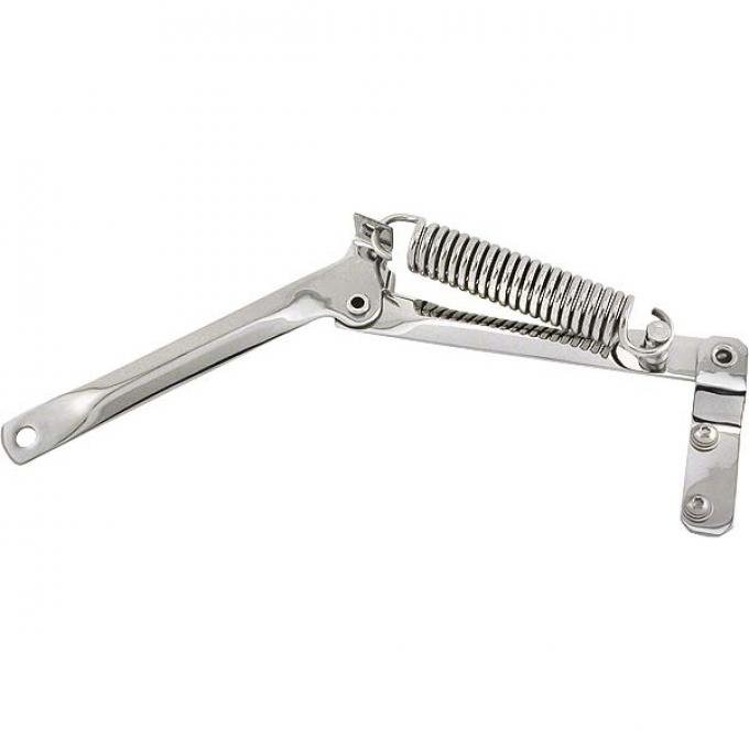 Hood Arm & Spring Support - With Bracket - Stainless Steel - Ford Deluxe