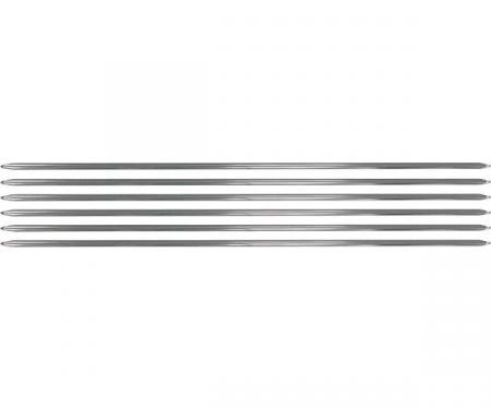 Hood Side Moulding Set - Stainless - 6 Pieces & Mounting Clips - Ford Passenger