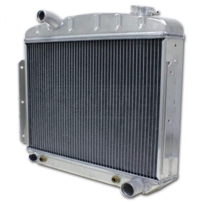 Chevy Aluminum Radiator, 6-Cylinder Position, Polished Finish, 1957