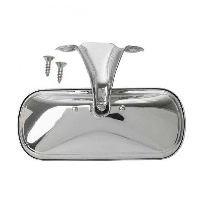 Ford Pickup Truck Inside Rear View Mirror Assembly - Stainless Steel - With Original Style Bracket