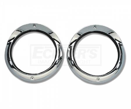 Chevy Headlight Bezels, Chrome, Show Quality, 1955