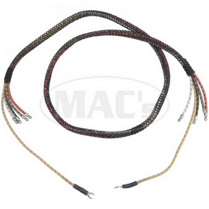 Ford Pickup Truck Headlight Wiring - Braided Wire - 10 Terminals - With Turn Signal Wire & Horn Wires