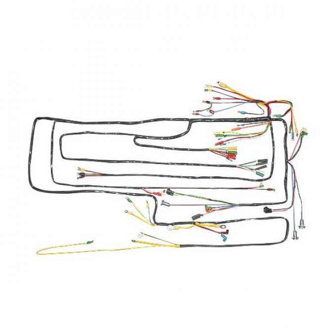 Ford Pickup Truck Dash Wiring Harness - Molded Ends - 12 Volt Negative Ground - Using Generator Oil Lights & Turn Signals - V8