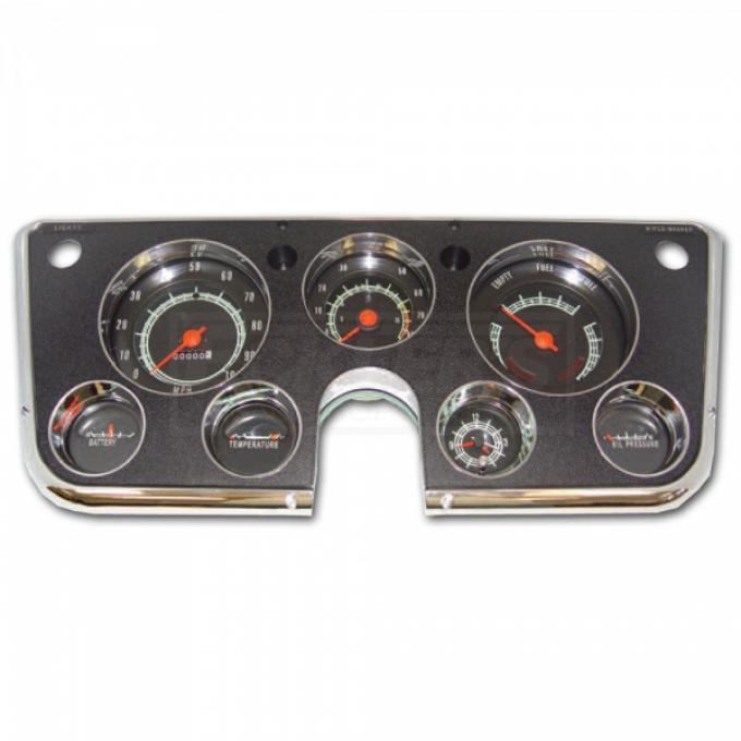 Chevy Or GMC Truck Dash Cluster Assembly, With 8000 RPM Tach And Clock Conversion, 1969-1972