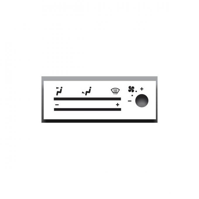 Chevrolet&reg; Blazer, White Face Heater Control Overlay,Non-Tach,HVAC,1992..1994