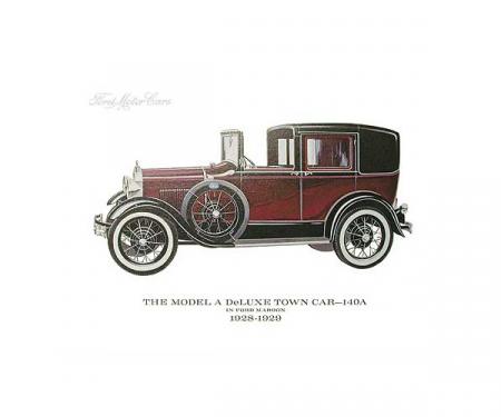 Model A Print - 28-29 Ford Deluxe Town Sedan (140A) - 11 x 14 - Unframed