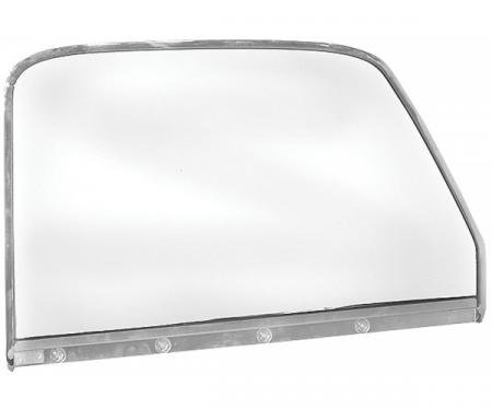 Chevy Truck Door Window Frame, Chrome, With Glass, Left, 1947-1949