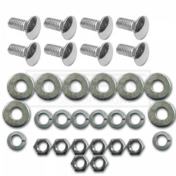 Chevy Or GMC Bumper Mounting Bolt Kit, Show Quality Chrome, Front Or Rear, 1967-1991