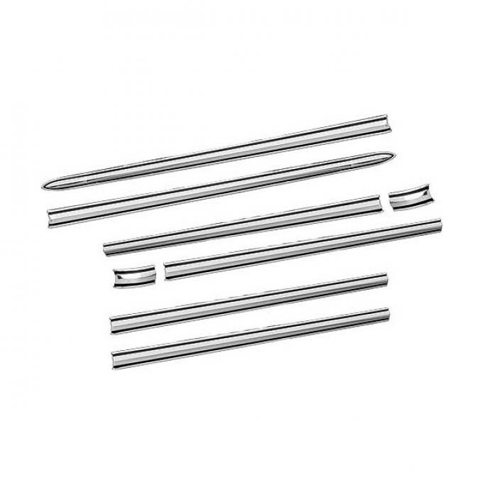 Ford Pickup Truck Body Side Moulding Kit - 1-1/2 Wide - 8 Pieces - F100 & F250 Before Serial #F70,001 With Long 8' Bed