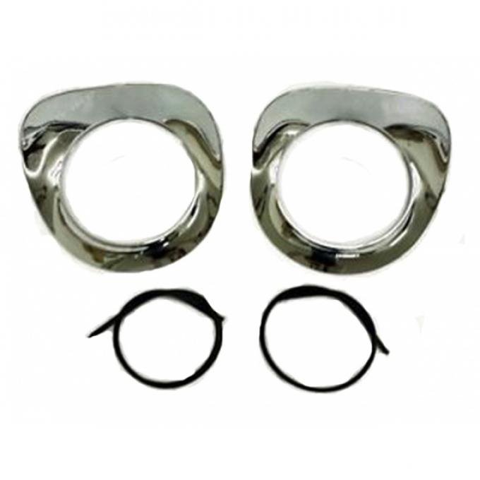 Headlight Bezels, Chrome, Pair, 1955-1957