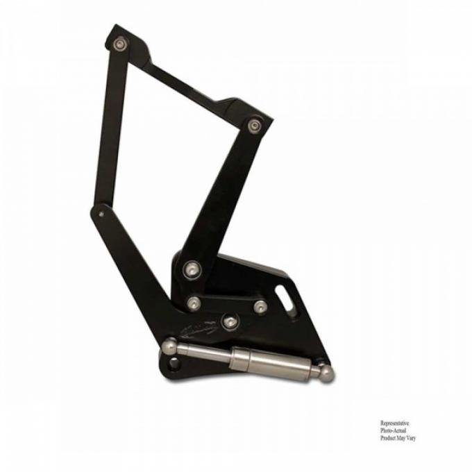 Chevy Truck Billet Aluminum Hood Hinges, Black Anodized, Steel Hood, 1960-1966