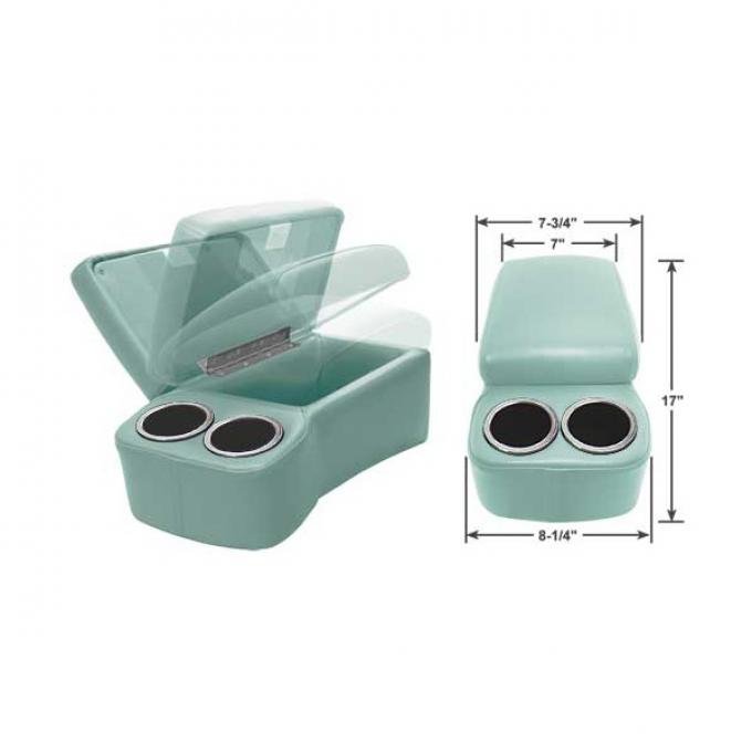 BD Drinkster Seat Console - 17" x 8-1/4" - Aqua