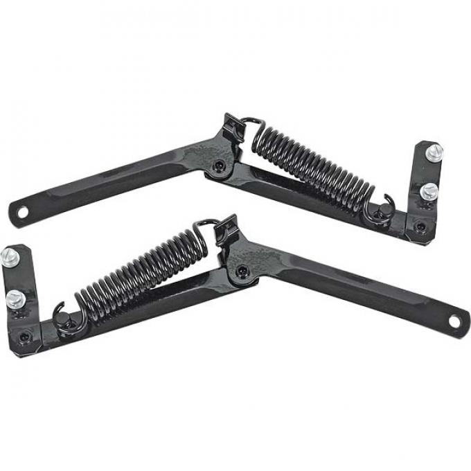 Hood Arm & Spring Support - With Bracket - Ford Sedan Delivery - Black