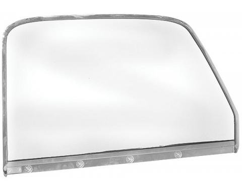 Chevy Truck Door Window Frame, Chrome, With Glass, Left, 1947-1949